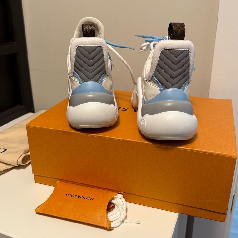 Calfskin LV Archlight Gradient Sneakers 37 Light Blue Orange - Picture 6 of 8